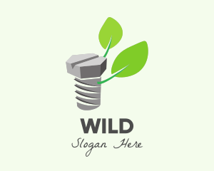 Leaf - Organic Mechanical Screw logo design