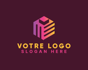 3d - Digital Tech Cube logo design