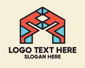 Sculpture - Geometric Letter A Pattern logo design