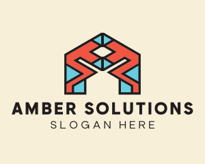 Geometric Architectural Letter A logo design