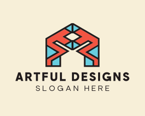 Geometric Architectural Letter A logo design