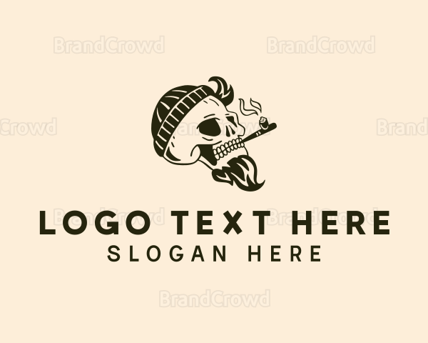 Beanie Smoking Skull Logo