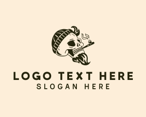 Streetwear - Beanie Smoking Skull logo design
