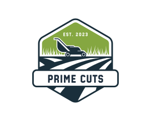 Lawn Mower Grass Cutting logo design