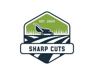 Lawn Mower Grass Cutting logo design