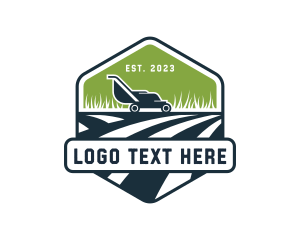 Lawn Mower Grass Cutting Logo