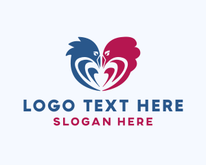 Together - Romantic Love Birds logo design