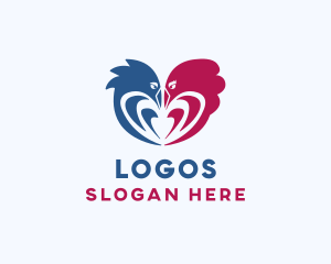 Cartoon - Romantic Love Birds logo design