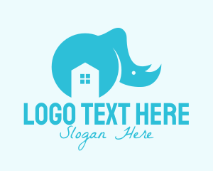 Blue - Blue Rhinoceros House logo design