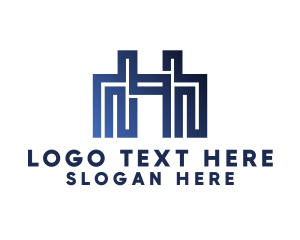 Letter H - Modern Construction Building logo design