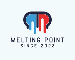 Melting - Melting Medical Pill Letter M logo design
