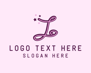 Girl - Feminine Star Cursive Letter L logo design