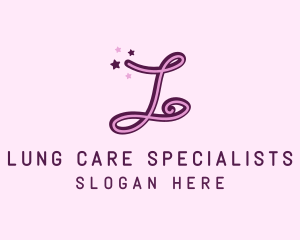 Feminine Star Cursive Letter L logo design