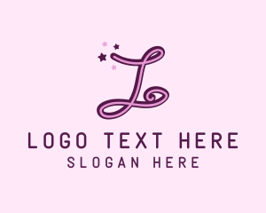 Beauty Salon - Feminine Star Cursive Letter L logo design