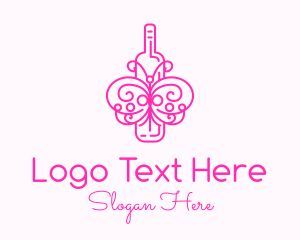 Butterfly - Pink Butterfly Wine logo design