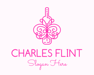 Fancy - Pink Butterfly Wine logo design