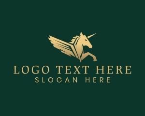 Horn - Mythical Unicorn Pegasus logo design