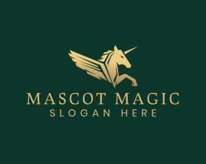 Mythical Unicorn Pegasus logo design