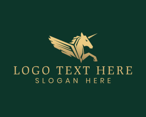 Equine - Mythical Unicorn Pegasus logo design