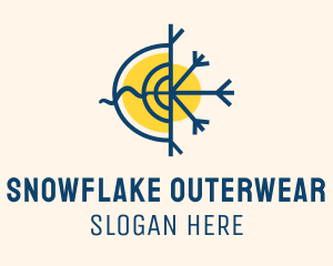 Snowflake Sun Weather logo design