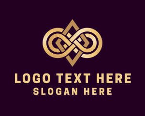 Loop - Gold Infinity Diamond logo design