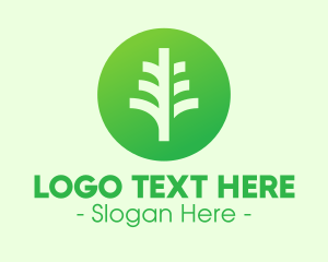 Round - Green Round Eco Tree logo design