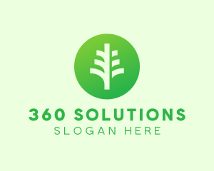 Round Eco Tree logo design