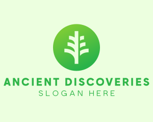 Round Eco Tree logo design