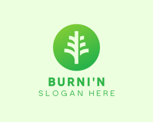 Round Eco Tree logo design