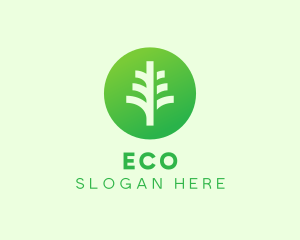 Round Eco Tree logo design