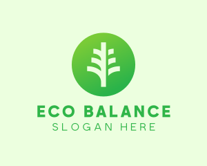 Round Eco Tree logo design