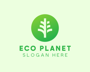 Round Eco Tree logo design