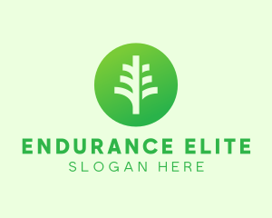 Round Eco Tree logo design