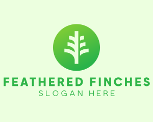 Round Eco Tree logo design