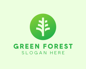 Round Eco Tree logo design