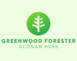 Round Eco Tree logo design