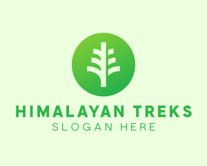 Round Eco Tree logo design