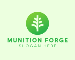 Round Eco Tree logo design