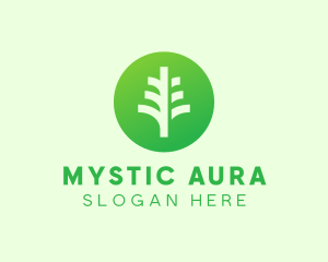 Round Eco Tree logo design