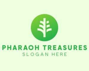 Round Eco Tree logo design