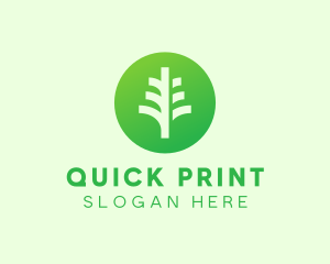 Round Eco Tree logo design