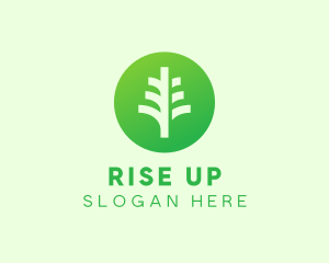 Round Eco Tree logo design