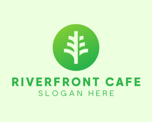 Round Eco Tree logo design