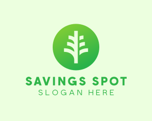 Round Eco Tree logo design