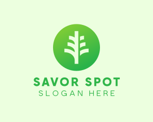 Round Eco Tree logo design