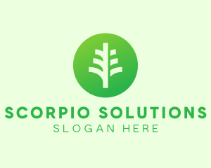 Round Eco Tree logo design