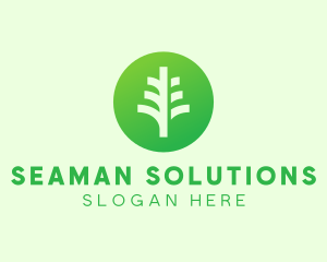 Round Eco Tree logo design