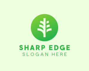 Round Eco Tree logo design