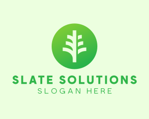 Round Eco Tree logo design