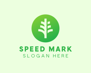 Round Eco Tree logo design